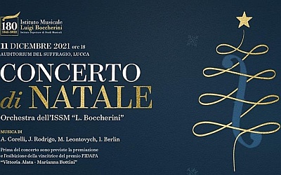 Poster of the Christmas concert by ISSM Boccherini 2021
