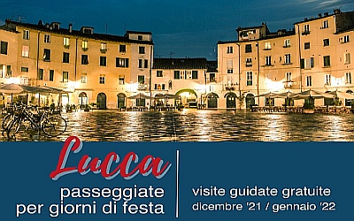 Intestazione della locandina "Lucca, passeggiate per giorni di festa"