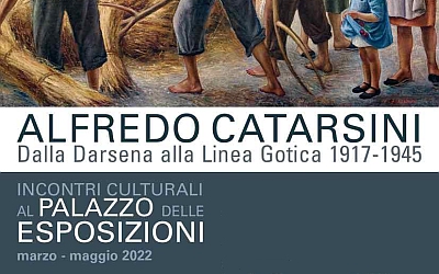 Locandina incontri culturali mostra Alfredo Catarsini. Dalla Darsena alla Linea Gotica