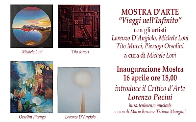 Poster of the art exhibit Viaggi nell'Infinito