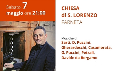 Locandina concerto di Claudiano Pallottini nella chiesa di Farneta