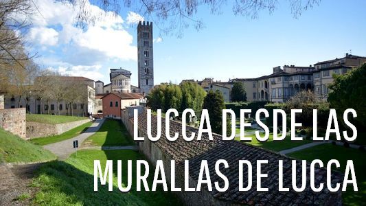 Botón a la página Lucca desde las murallas de Lucca