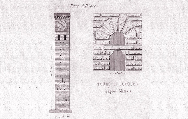 TORRE DELLE ORE  DI LUCCA IN UN DISEGNO MEDIEVALE