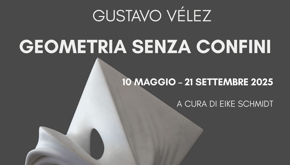Locandina della Mostra Geometria senza confini di Gustavo Velez a Lucca