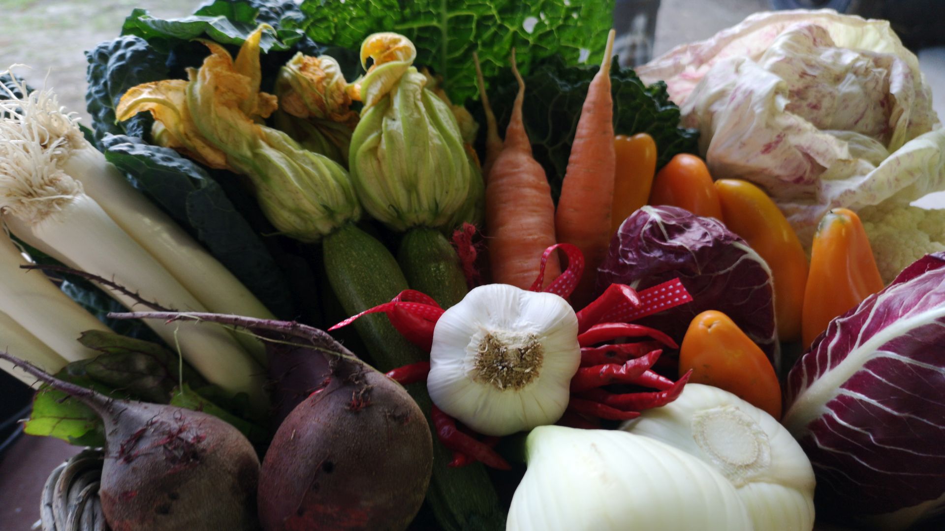 the products of the farmer's market of piazza san francesco