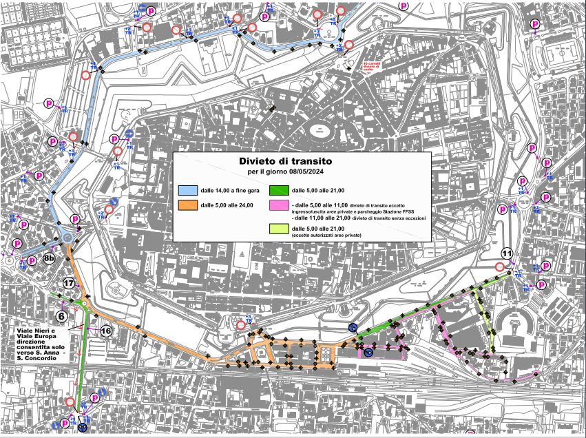 GIro d'Italia traffic changes