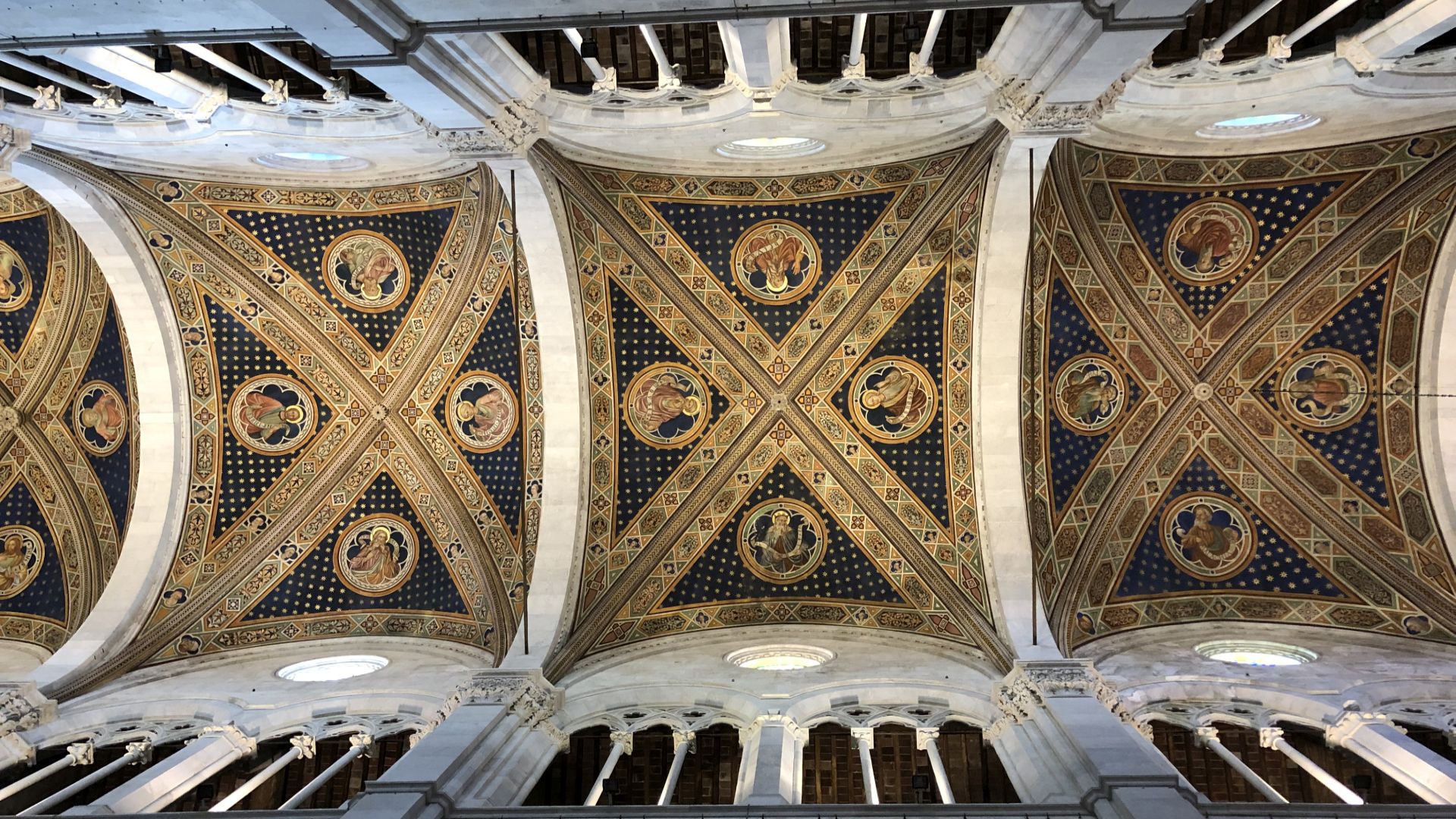 el techo pintado al fresco de la catedral de Lucca