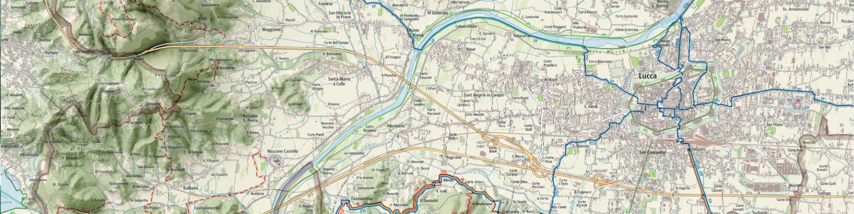 luccatrek via francigena variante sud - mappa