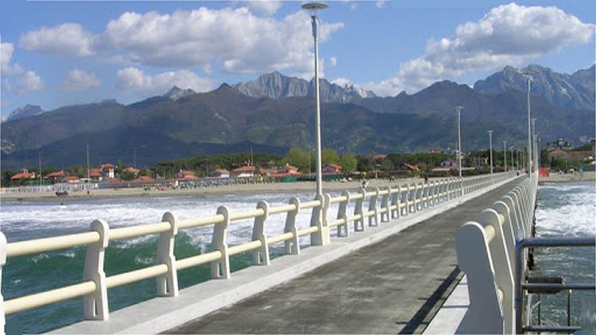 apuan Alps from forte dei Marmi peer