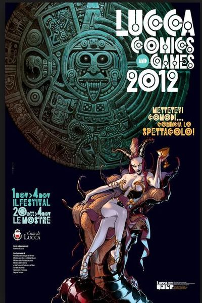 the labirinth of cathedral san martino in th poster of Lucca comics and games 2012