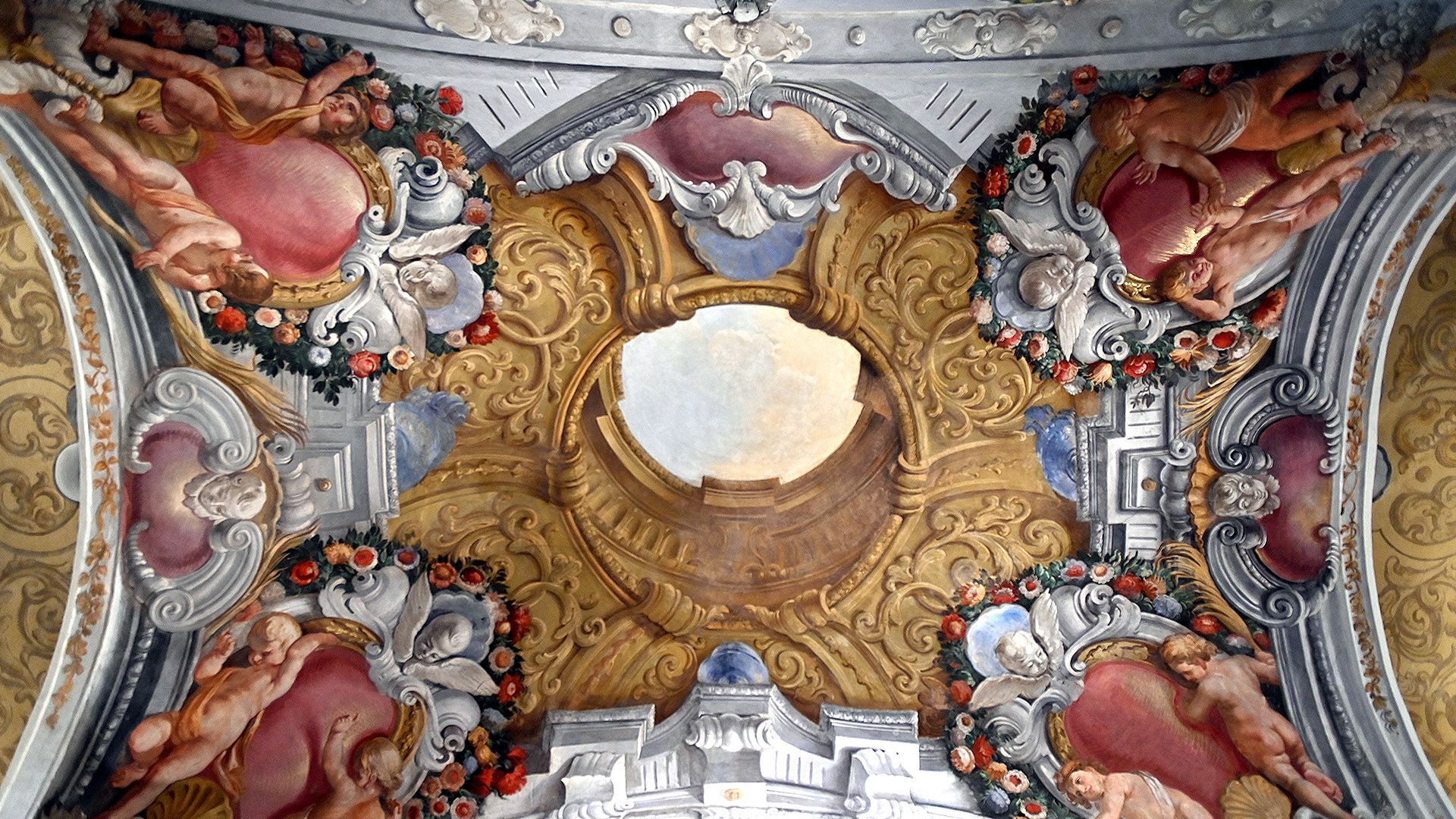 soffitto dell'oratorio degli angeli custodi di lucca