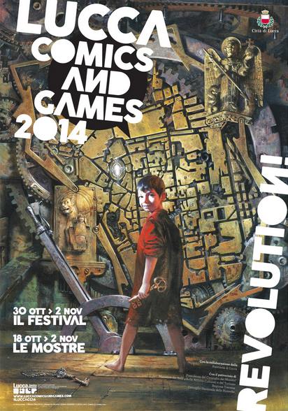 la città di lucca nel poster di lucca comics and games 2014