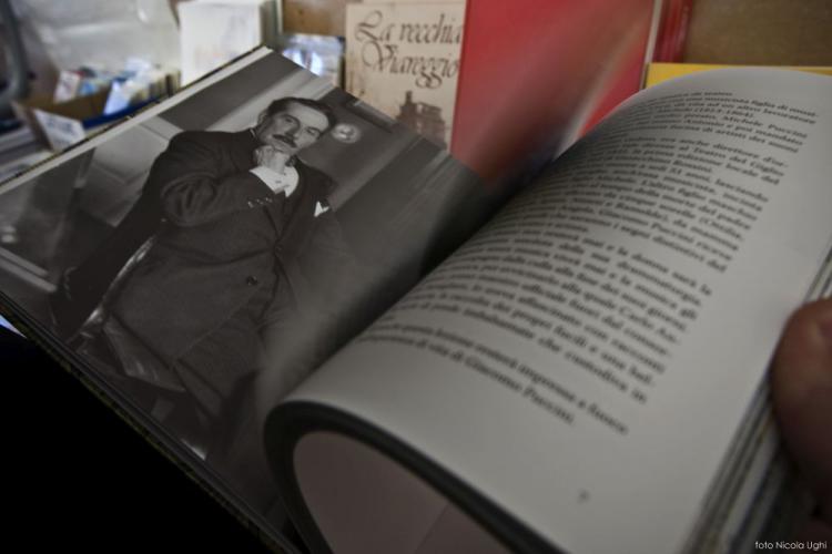 Book about Giacomo Puccini at Villa Puccini in Torre del Lago. Every year thousands of people visit the house where he was born and other Puccini's places.