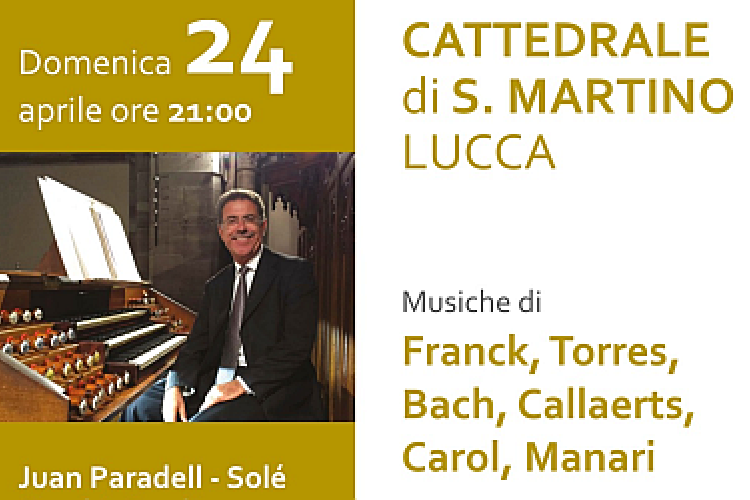 Locandina concerto di Juan Paradell-Solé nella Cattedrale di San Martino