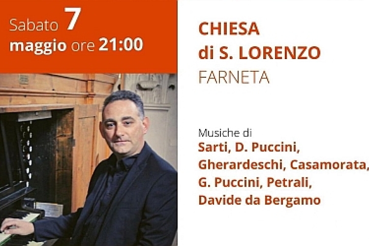 Locandina concerto di Claudiano Pallottini nella chiesa di Farneta