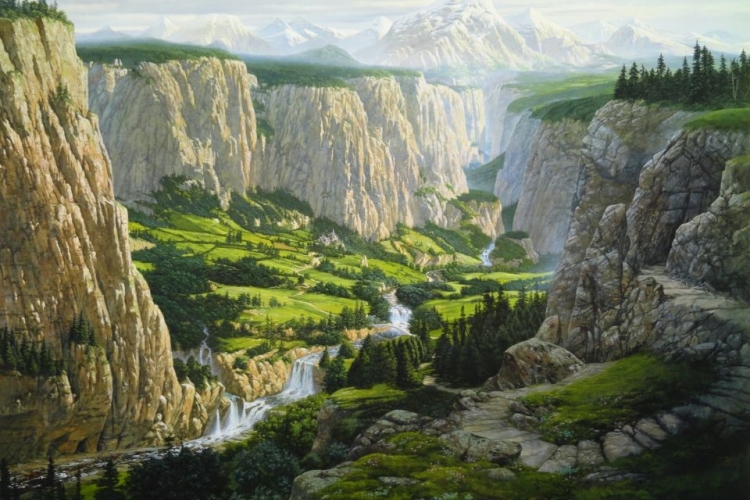 Ted Nasmith_Rivendell on show at Lucca comics & games 2022