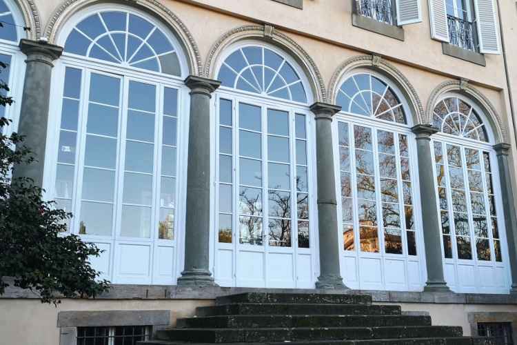 Stained glass windows at villa Bottini
