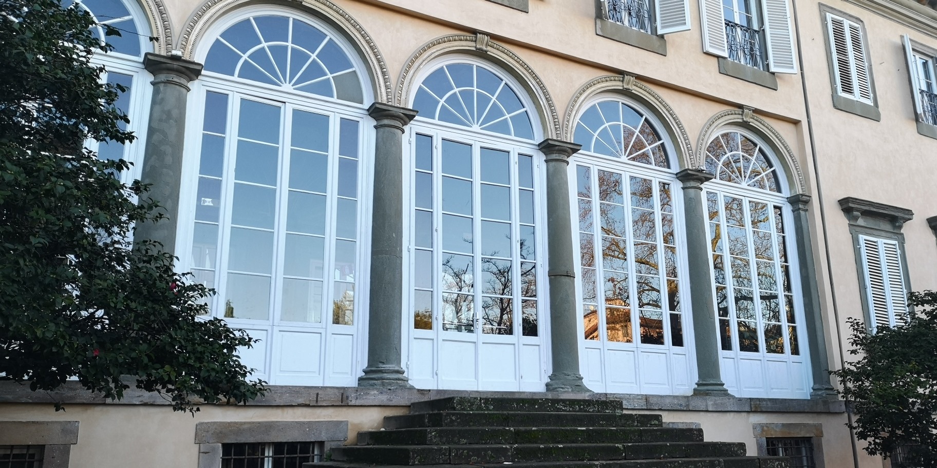 Stained glass windows at villa Bottini